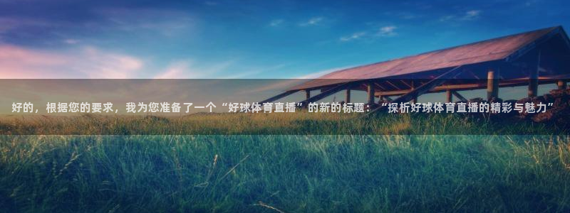 919体育直播高清在线观看：好的，根据您的要求，我为您准备了一个“好球体育直播”的新的标题：“探析好球体育直播的精彩与魅力”